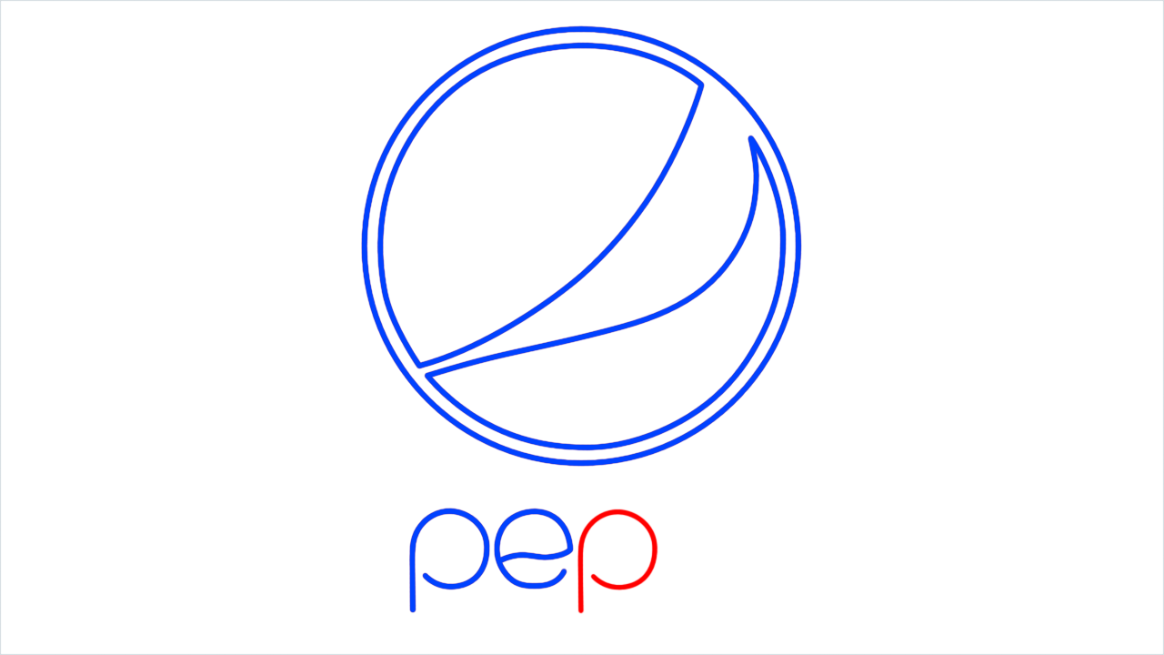 How to draw Pepsi Logo step (6)