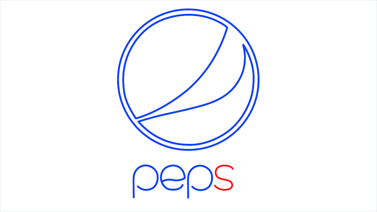 How to draw Pepsi Logo step (7)