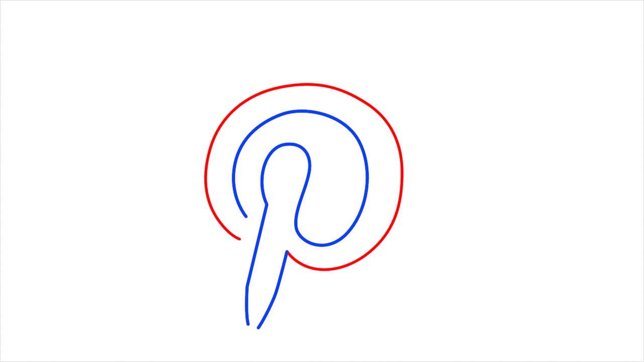 How to draw Pinterest Logo step (3)