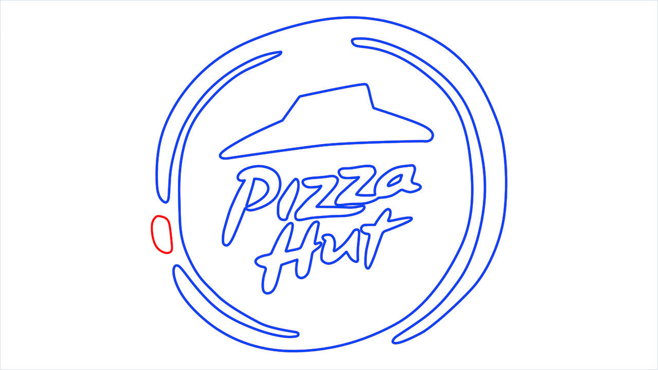 How to draw Pizza Hut Logo step (7)
