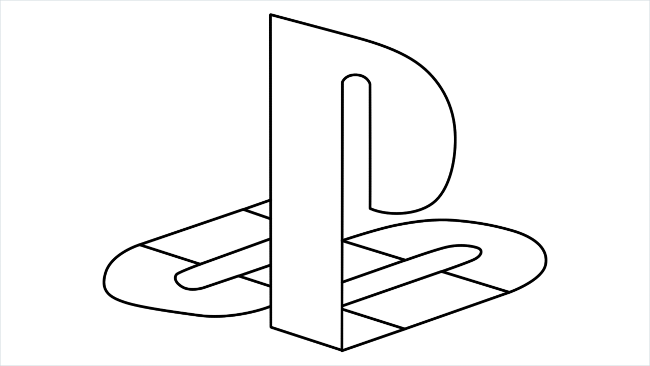 How to draw Playstation Logo step by step for beginners