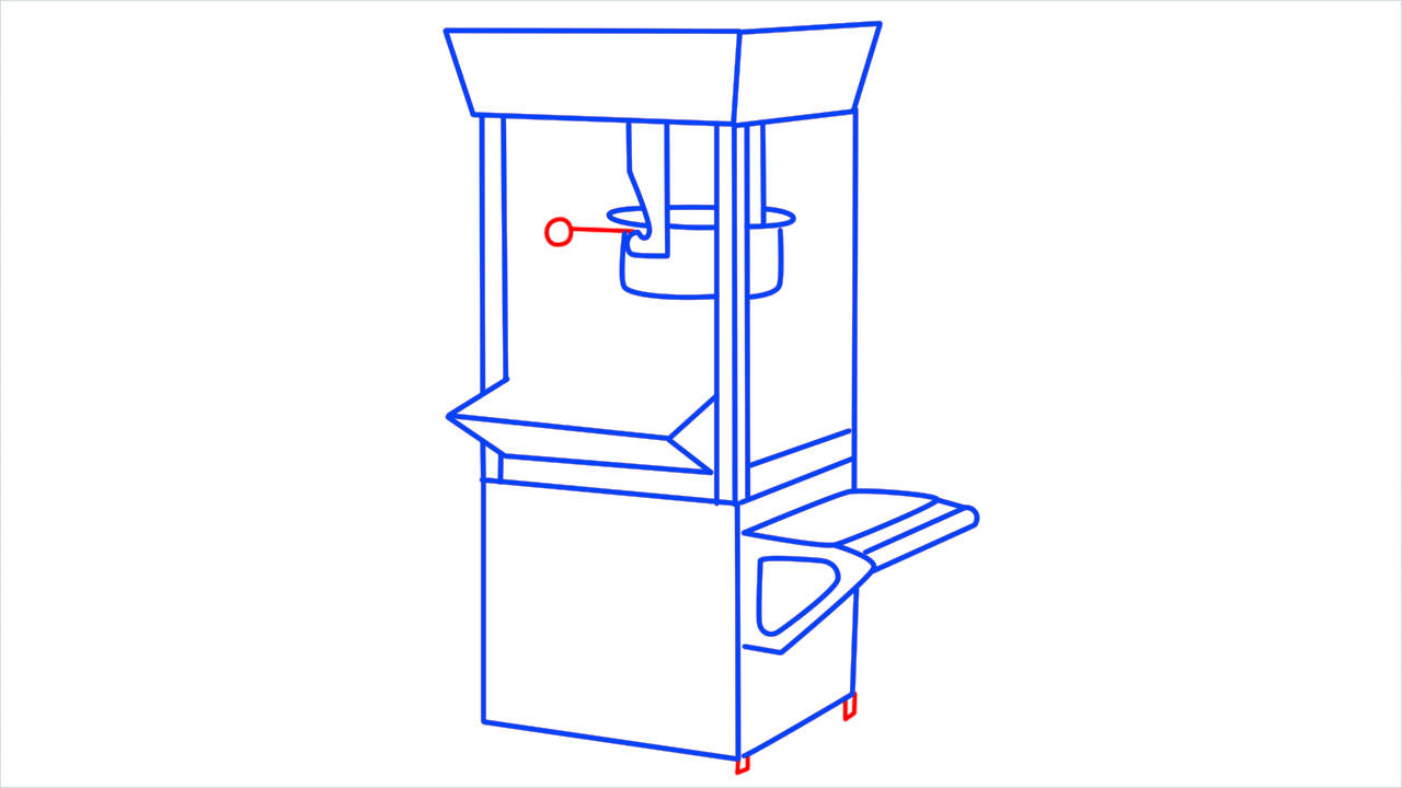 How to draw Popcorn machine step (11)