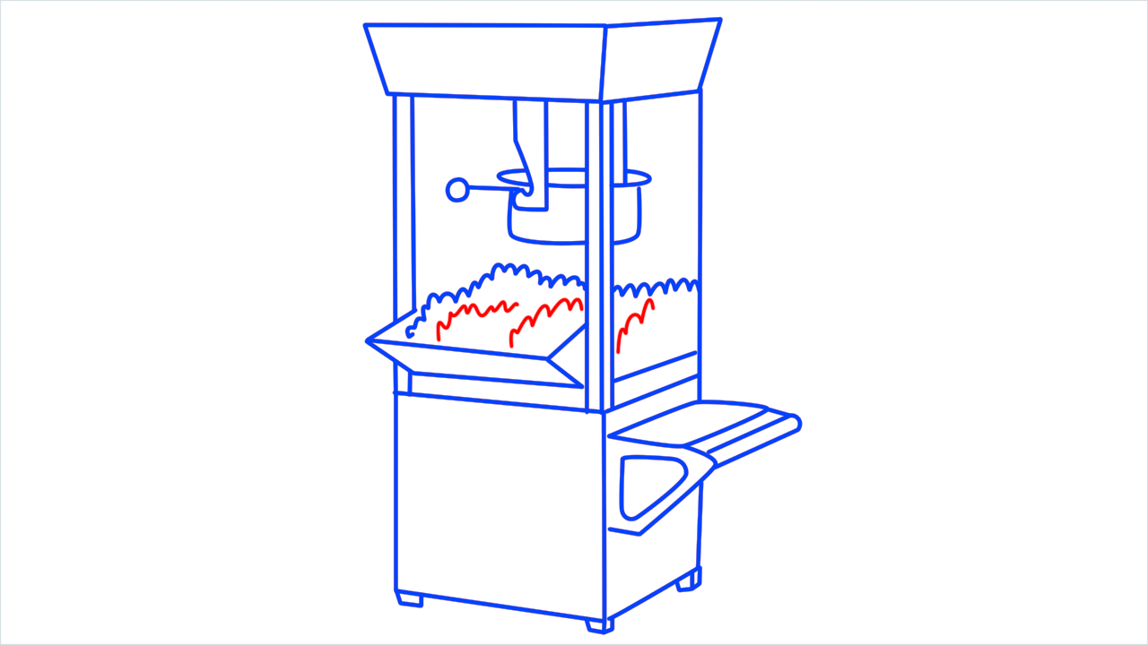 How to draw Popcorn machine step (13)
