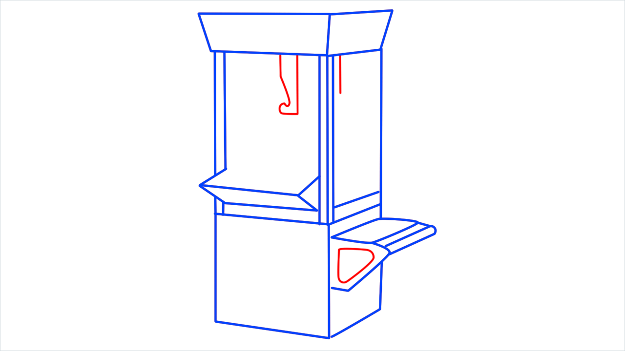 How to draw Popcorn machine step (9)