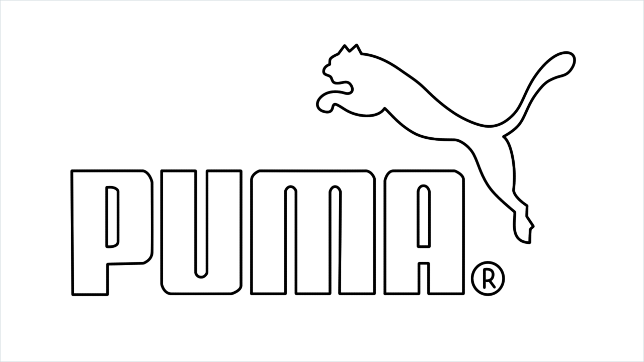 How to draw Puma Logo step by step for beginners