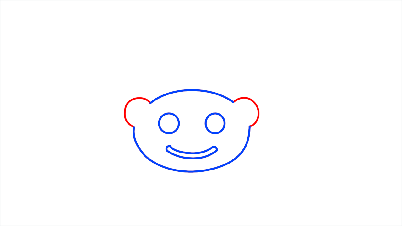 How to draw Reddit Logo step (4)