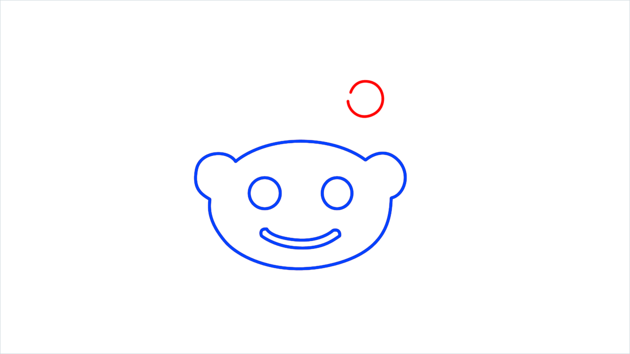 How to draw Reddit Logo step (5)