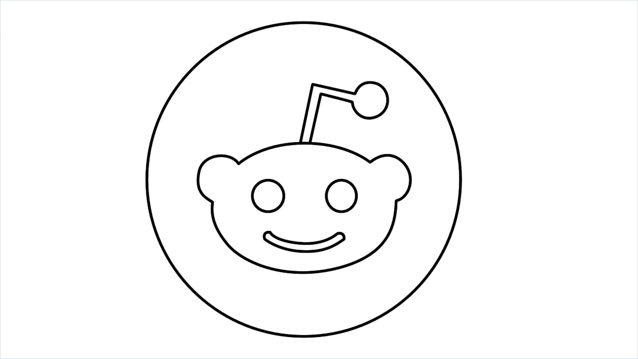 How to draw Reddit Logo step by step for beginners