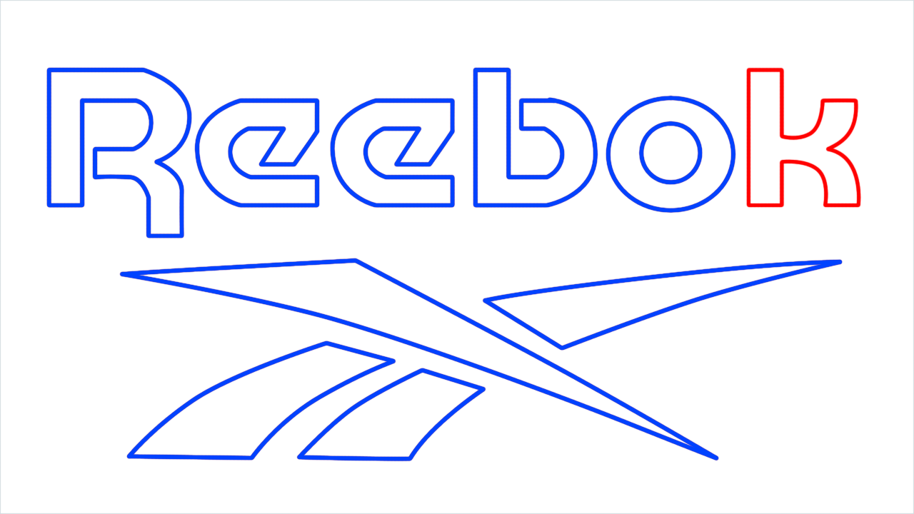 How to draw Reebok Logo step (10)