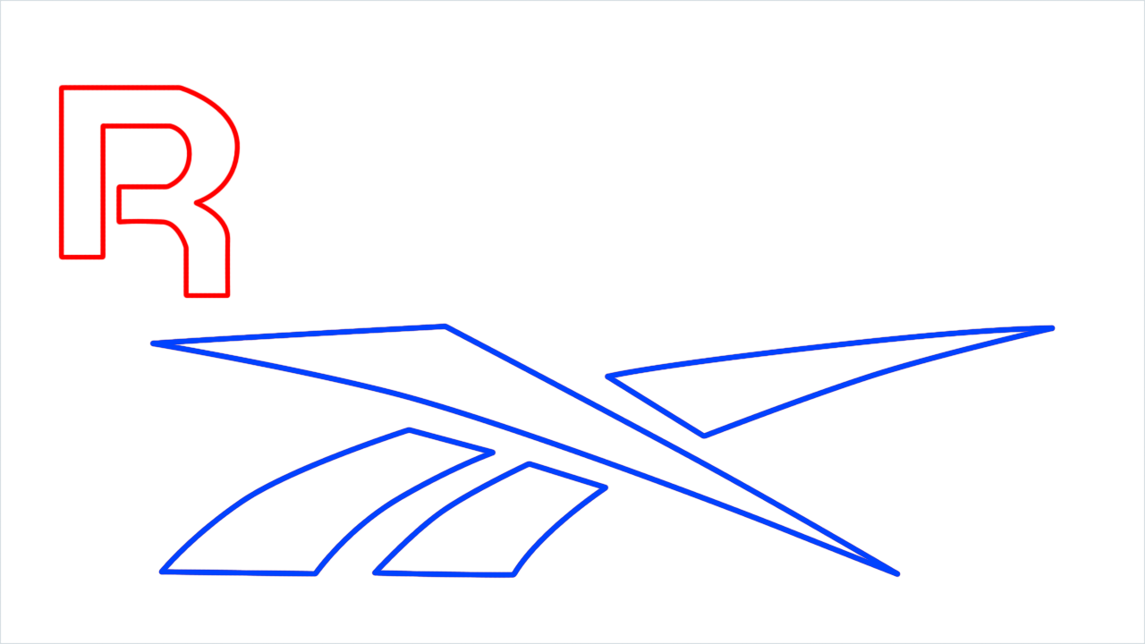 How to draw Reebok Logo step (5)