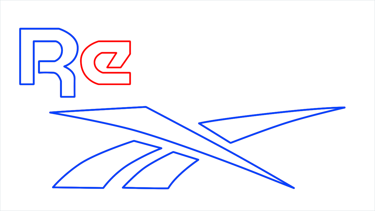 How to draw Reebok Logo step (6)