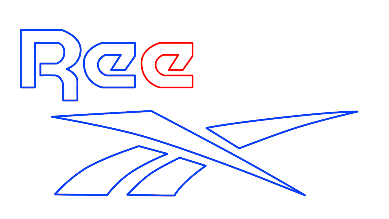 How to draw Reebok Logo step (7)