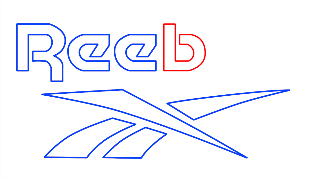 How to draw Reebok Logo step (8)