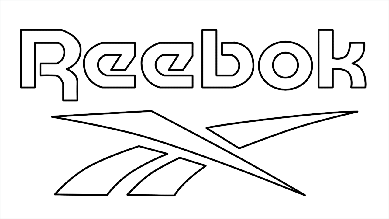 How to draw Reebok Logo step by step for beginners