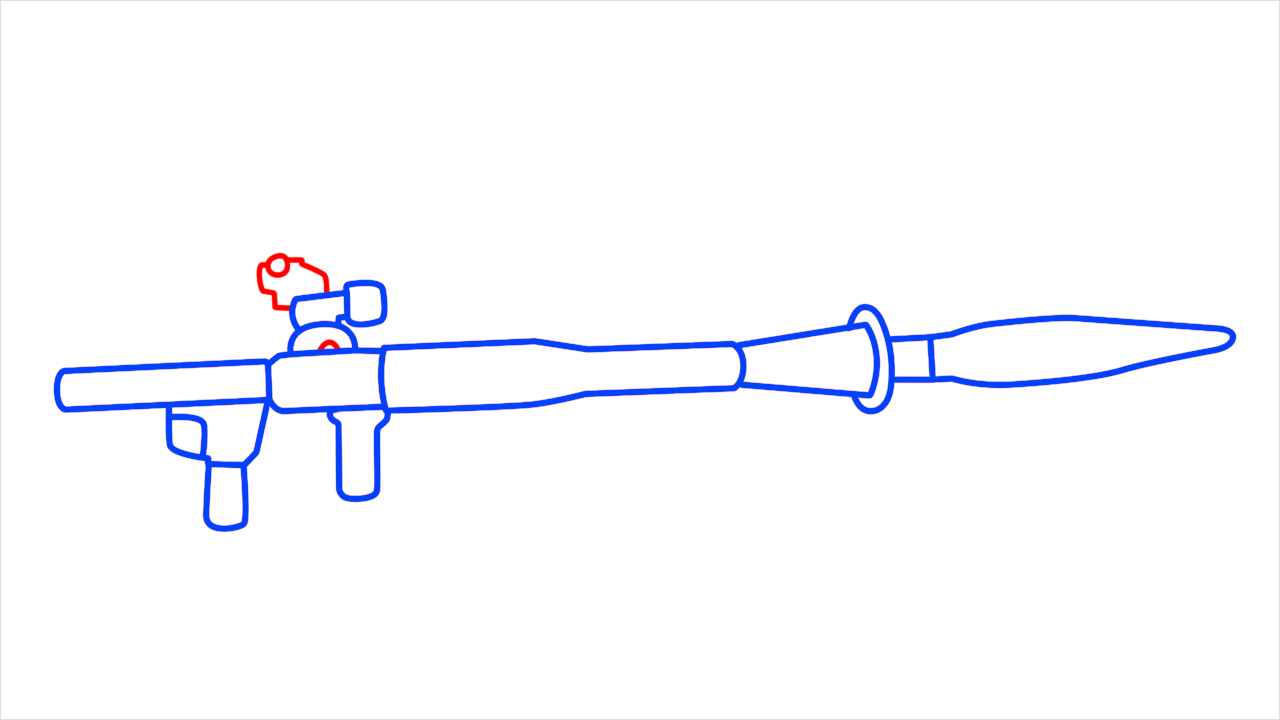 How to draw Rocket launcher step (9)