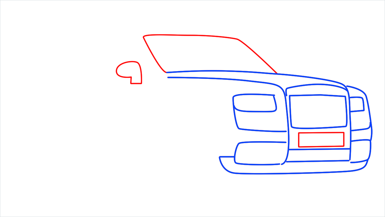 How to draw Rolls Royce Cullinan step (5)