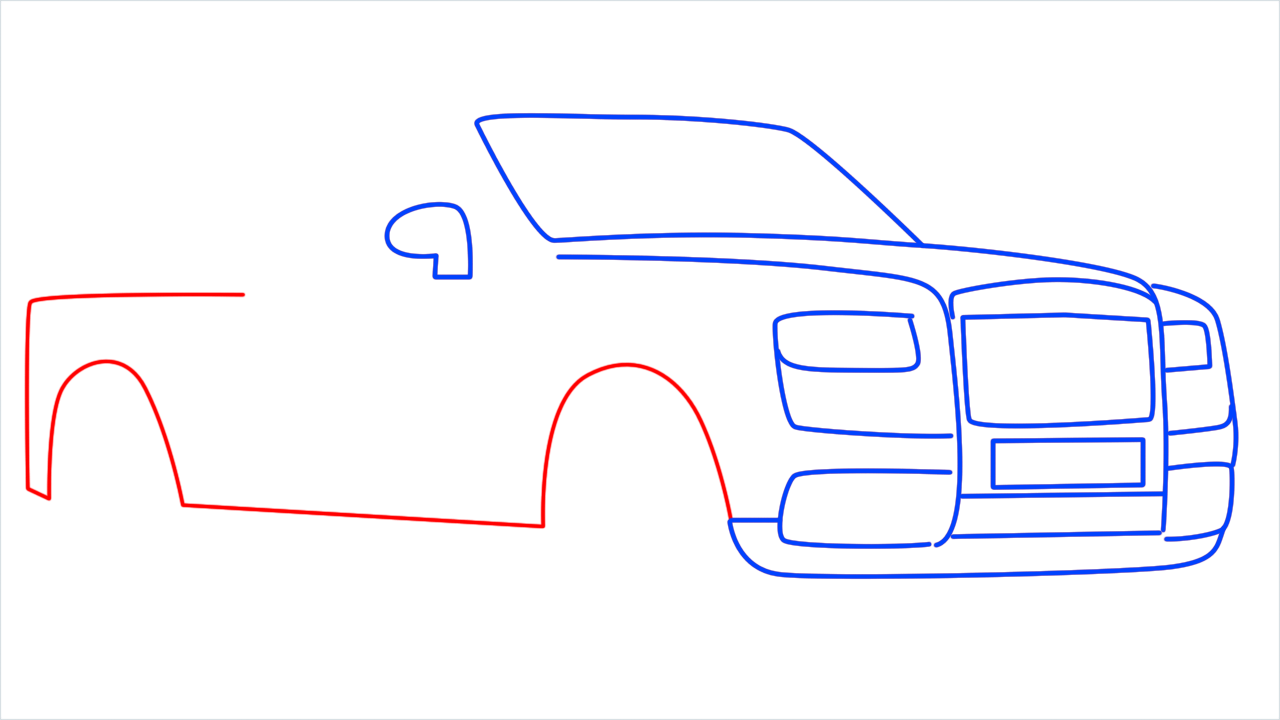 How to draw Rolls Royce Cullinan step (6)