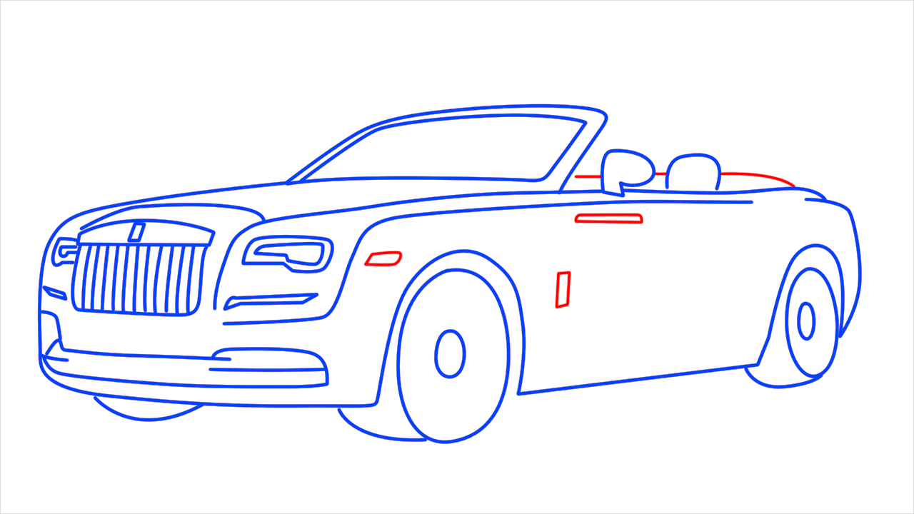 How to draw Rolls Royce Dawn step (12)
