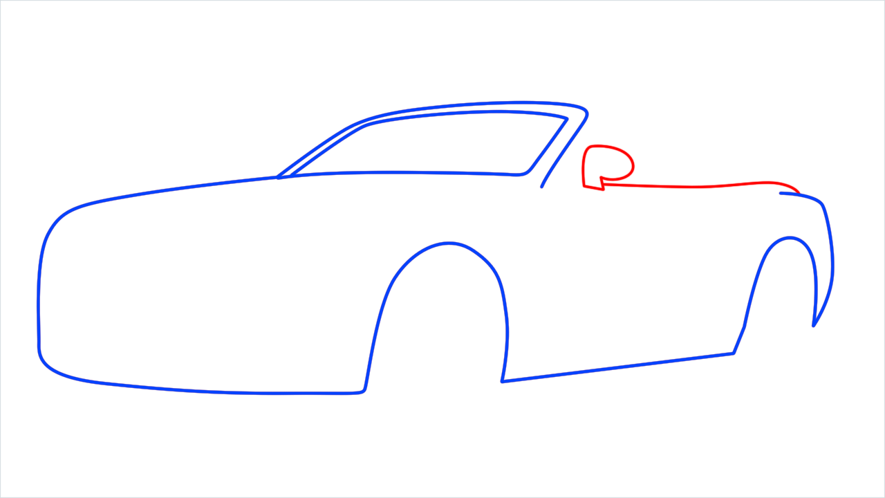 How to draw Rolls Royce Dawn step (4)
