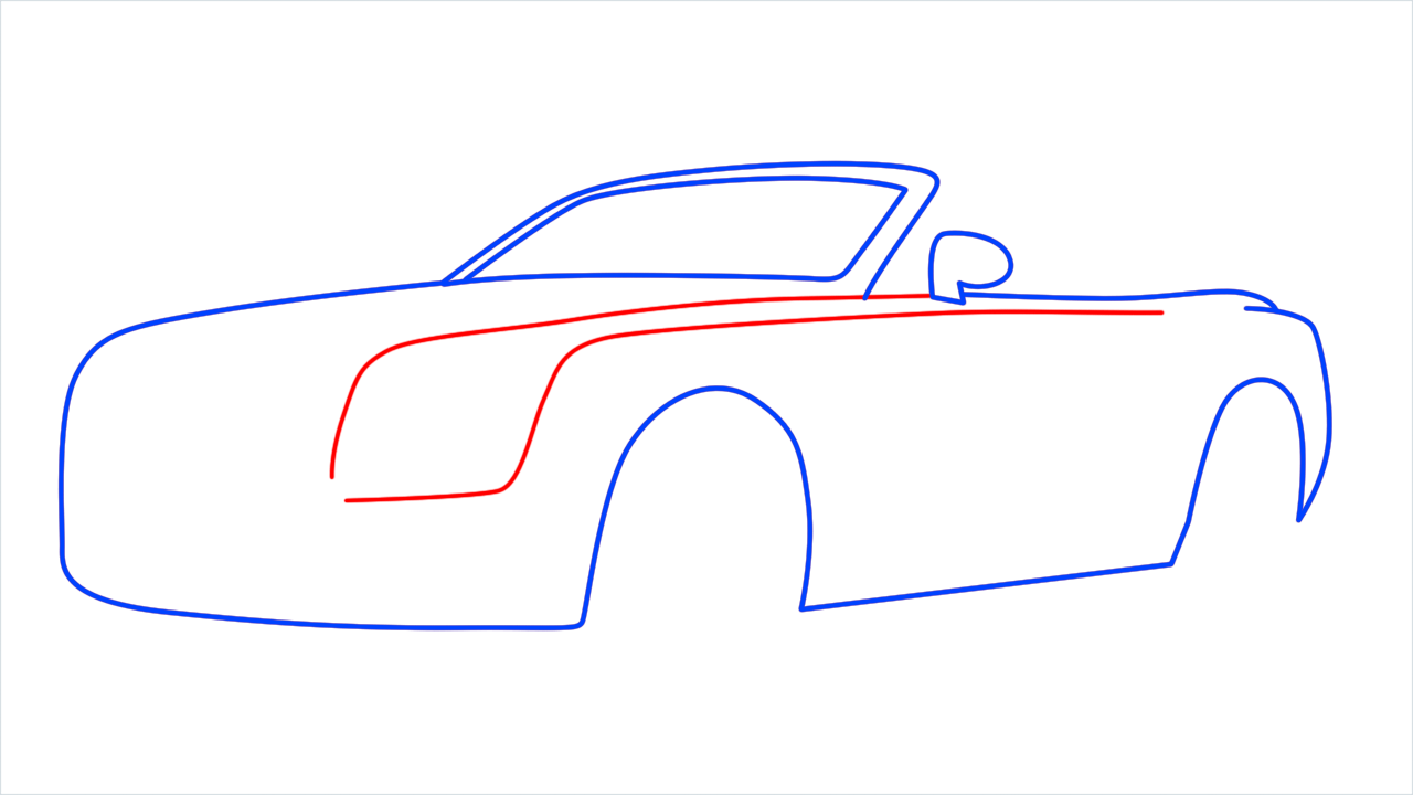 How to draw Rolls Royce Dawn step (5)