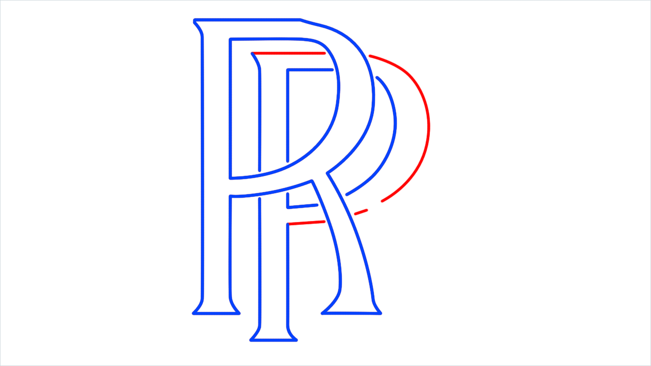 How to draw Rolls Royce Logo step (7)