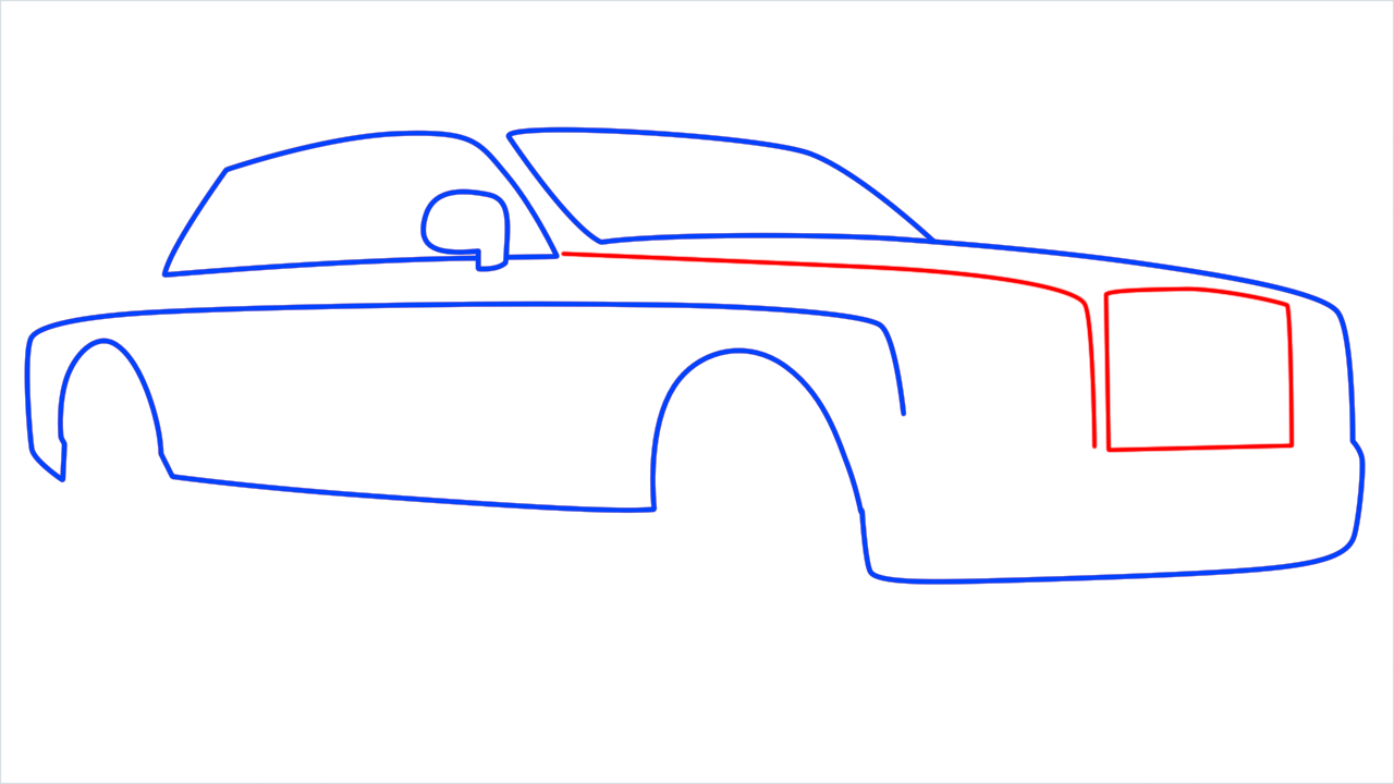 How to draw Rolls Royce Phantom step (5)