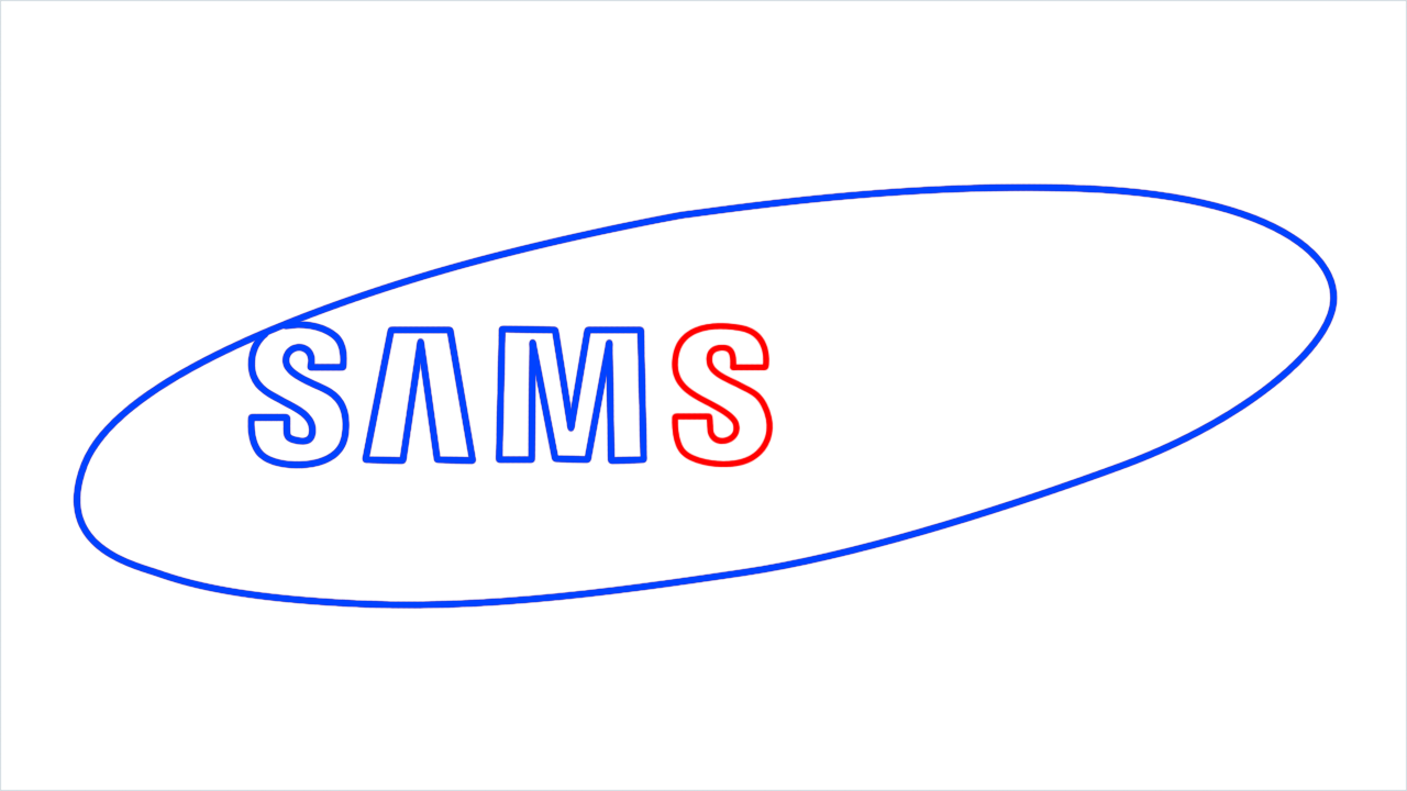 How to draw Samsung Logo step (5)