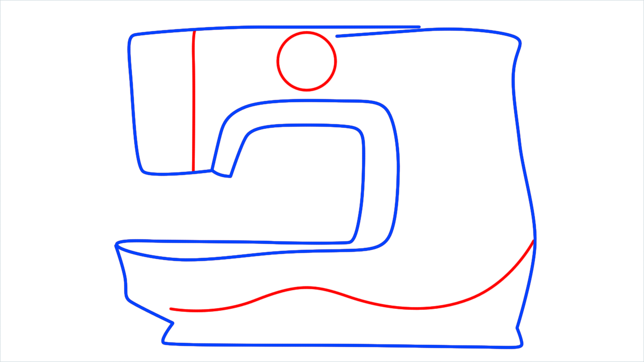 How to draw Sewing machine step (5)
