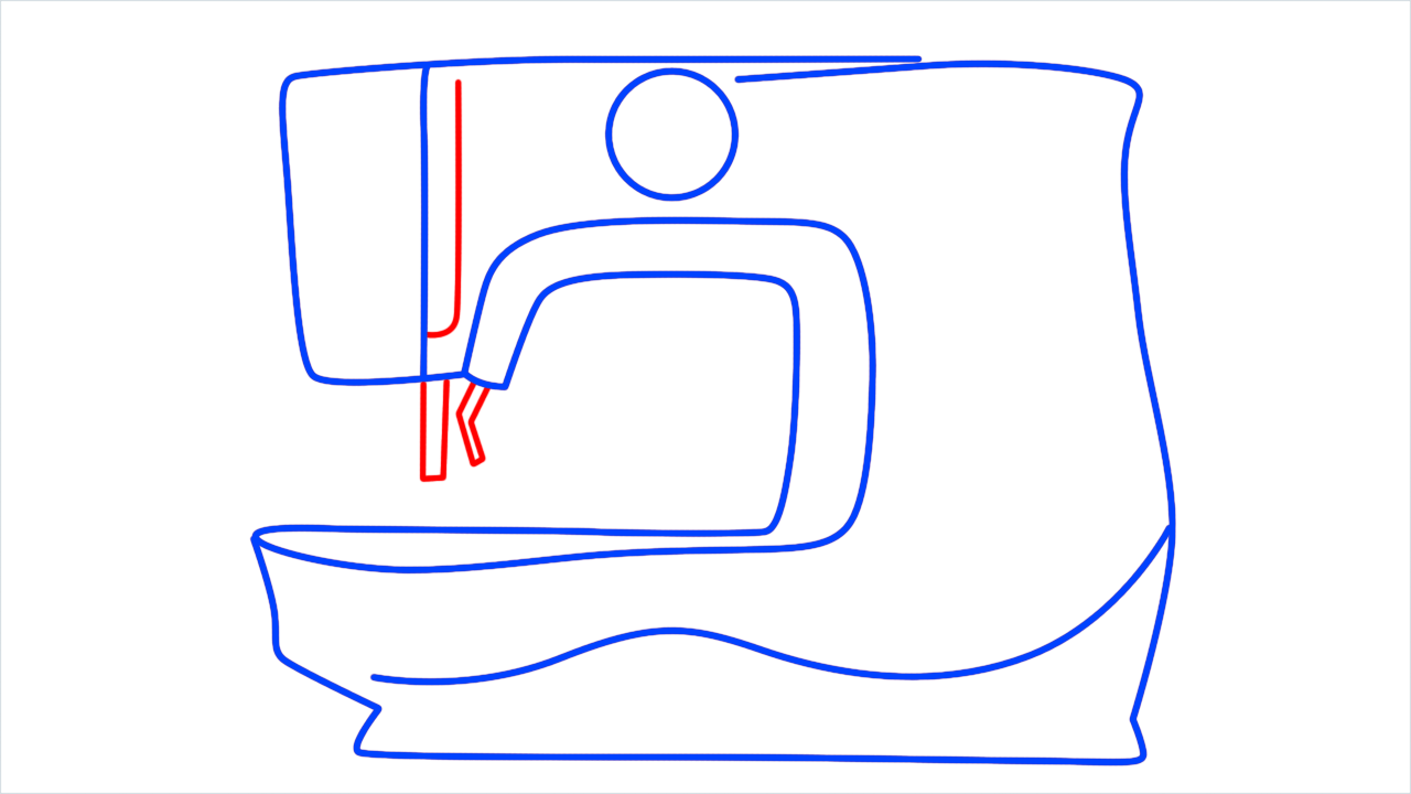 How to draw Sewing machine step (6)