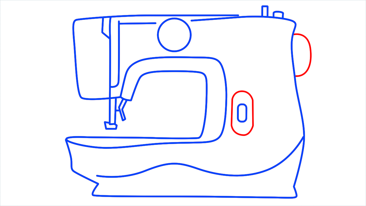 How to draw Sewing machine step (9)