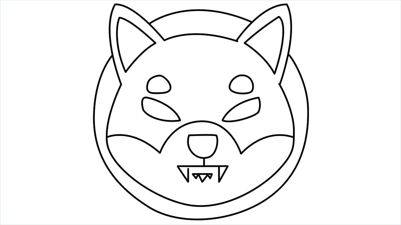 How to draw Shiba Inu Logo step by step for beginners