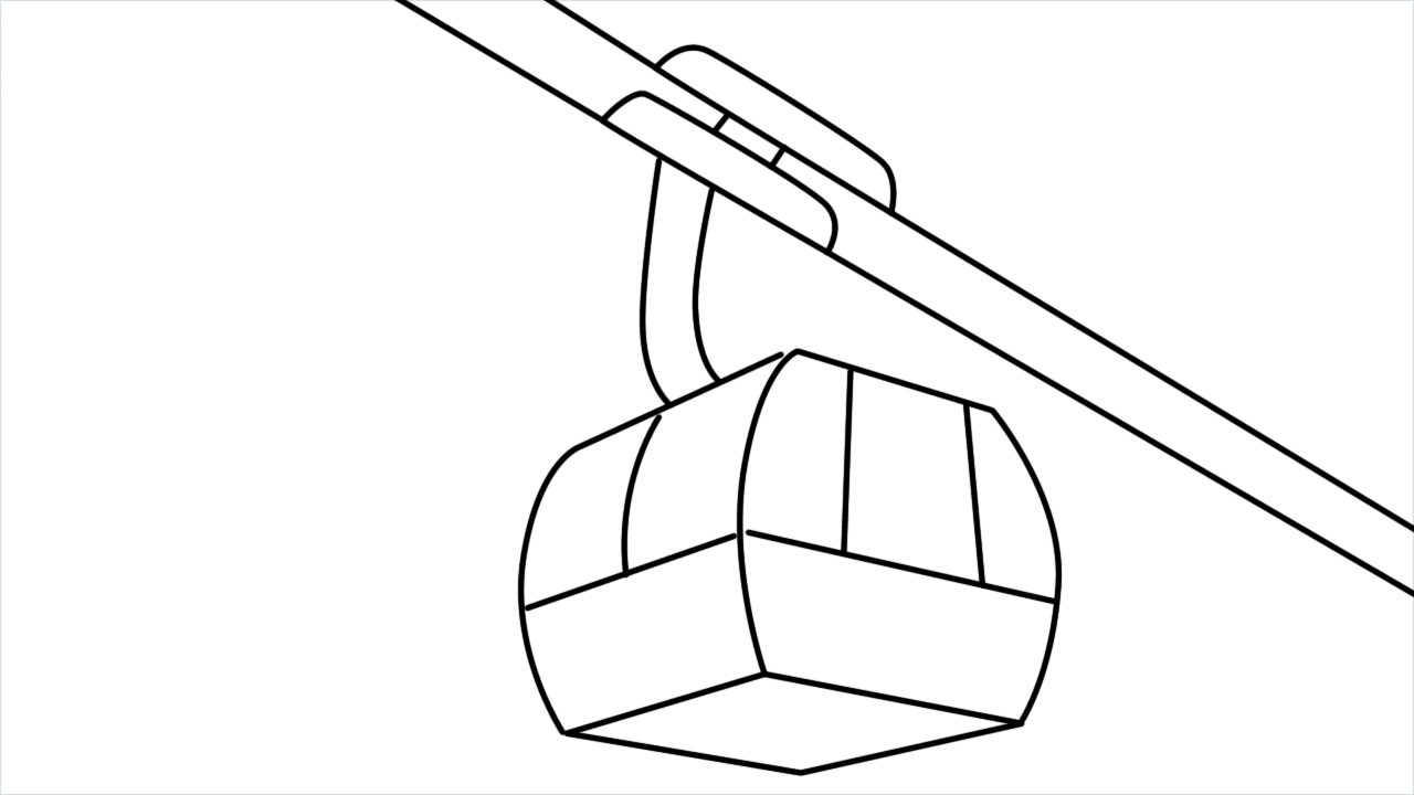 How to draw Ski Lift step by step for beginners
