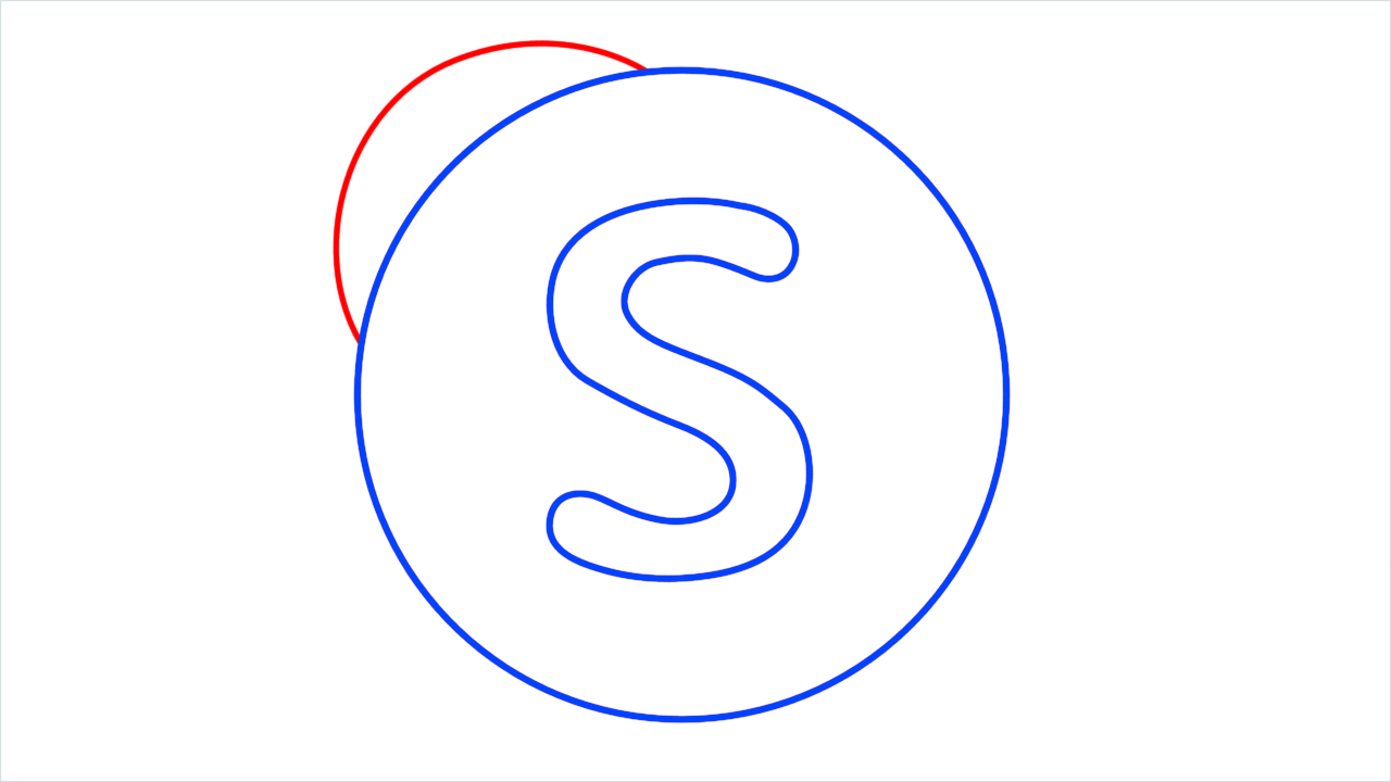 How to draw Skype Logo step (3)