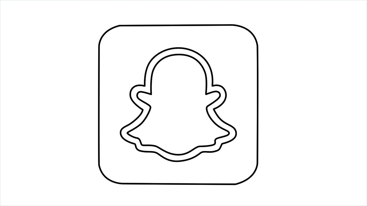 How to draw Snapchat Logo step by step for beginners