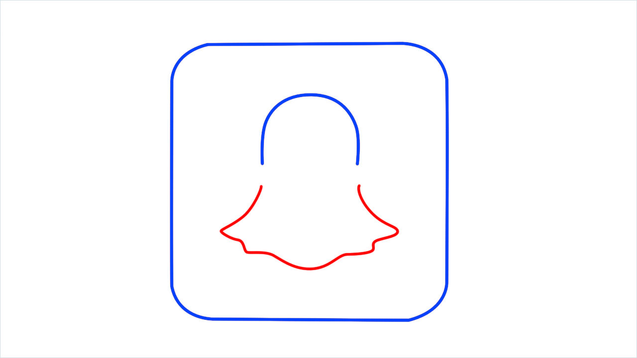 How to draw Snapchat step (3)