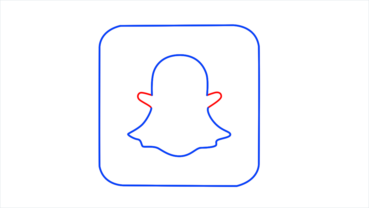 How to draw Snapchat step (4)