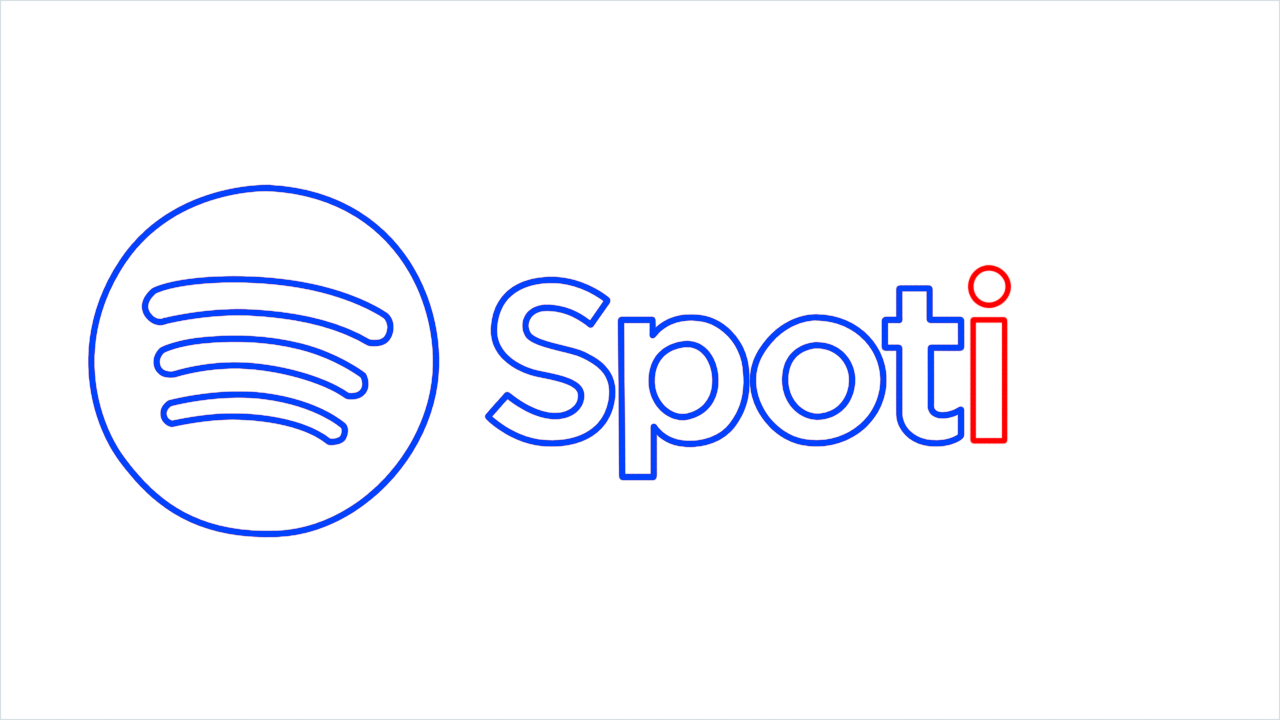 How to draw Spotify Logo step (7)