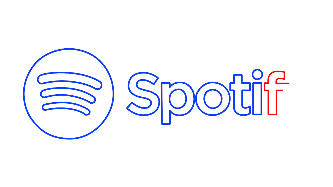 How to draw Spotify Logo step (8)