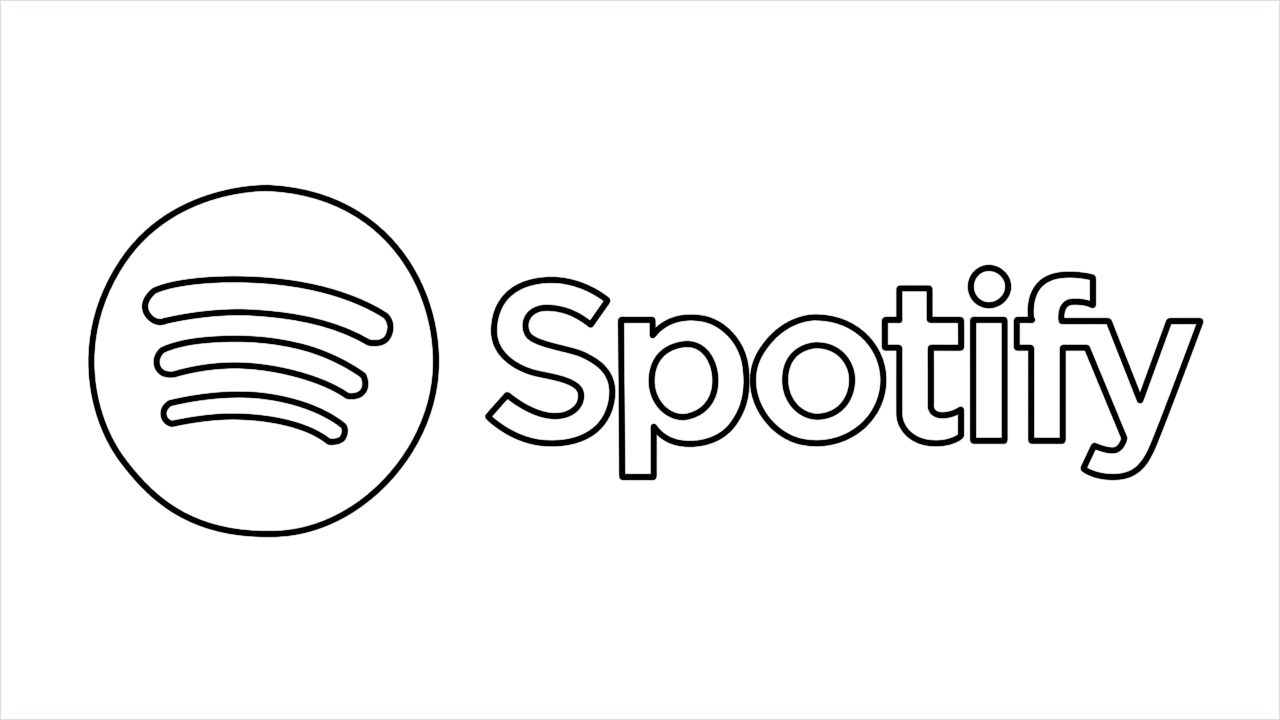 How to draw Spotify Logo step by step for beginners