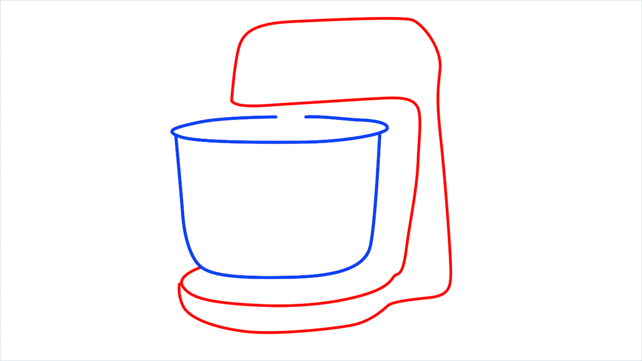 How to draw Stand Mixer step (3)