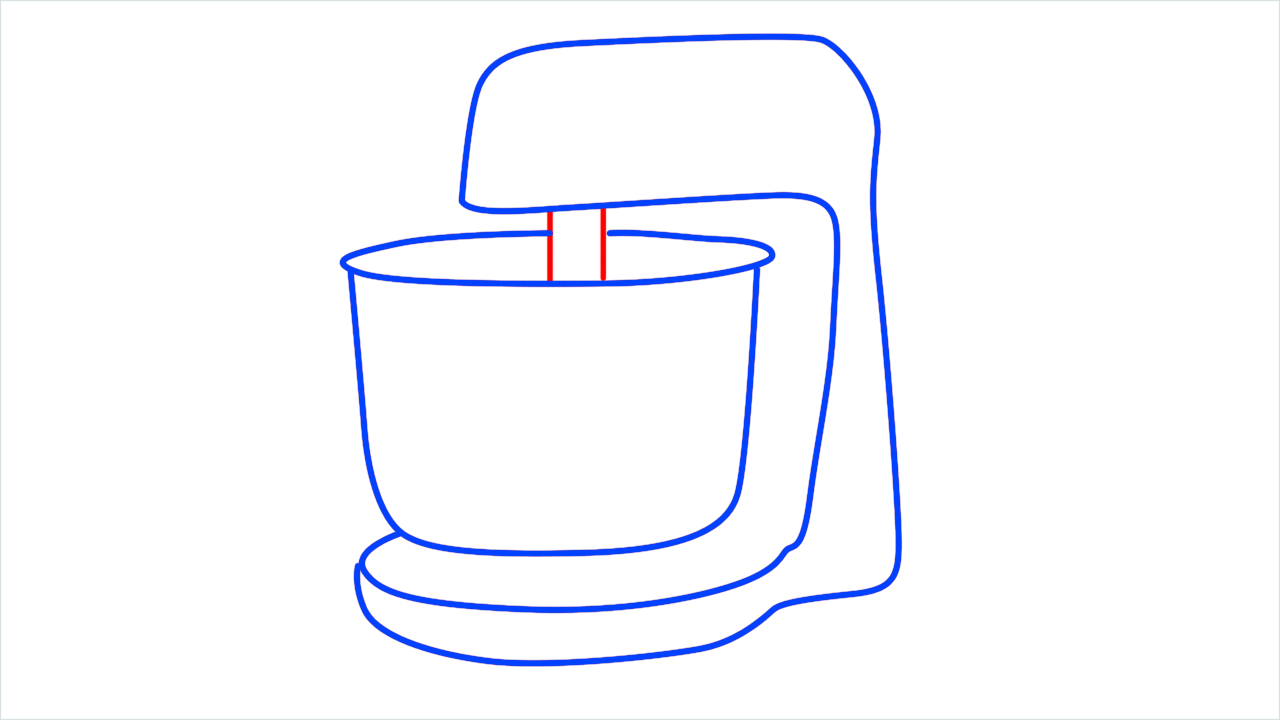 How to draw Stand Mixer step (4)