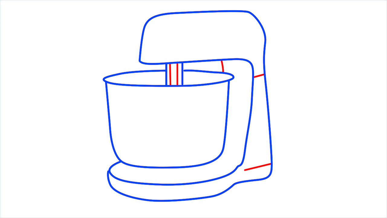 How to draw Stand Mixer step (5)