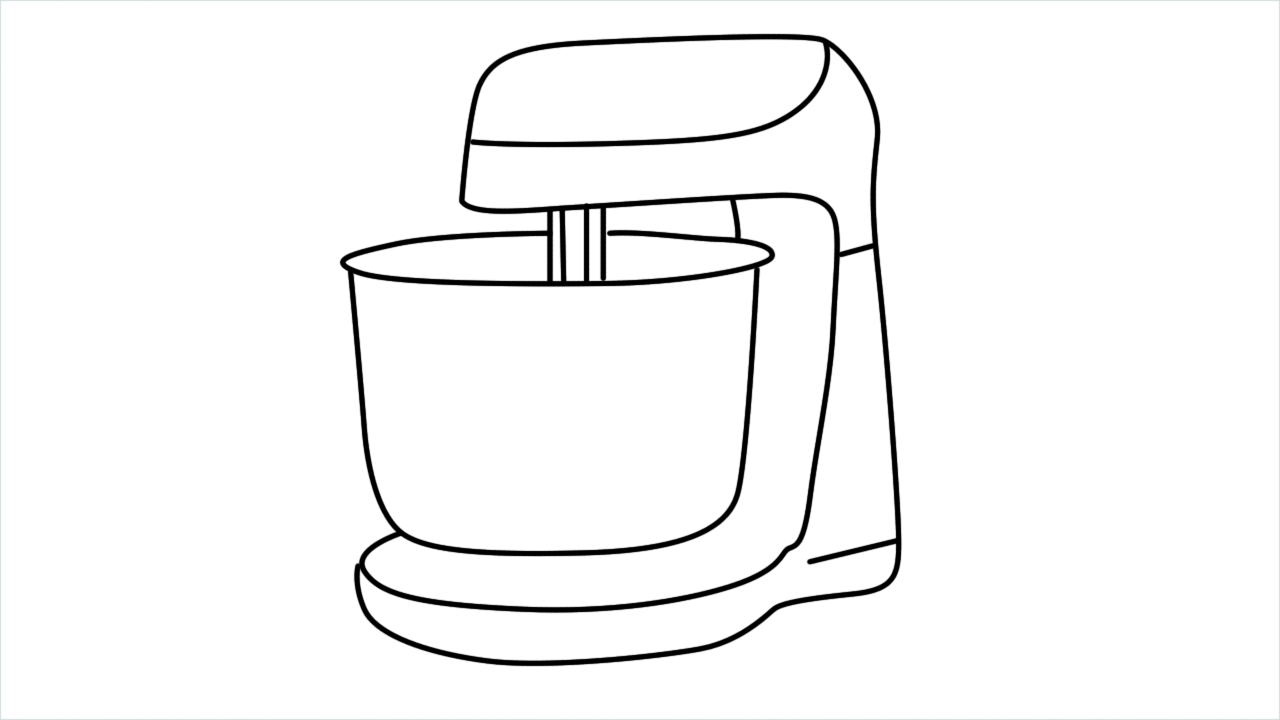 How to draw Stand Mixer step by step for beginners