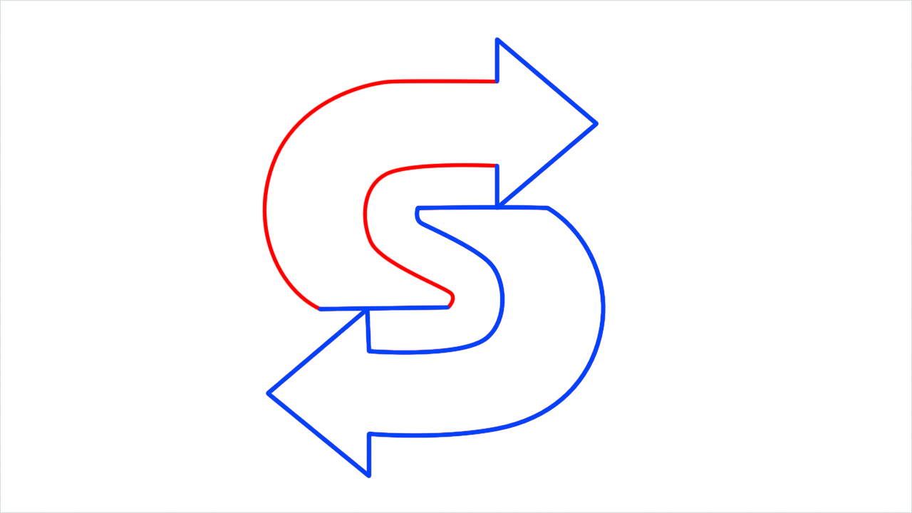 How to draw Subway Logo step (7)