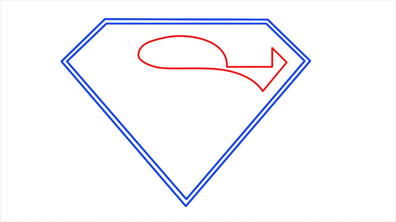 How to draw Superman Logo step (3)