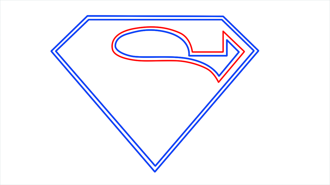 How to draw Superman Logo step (4)