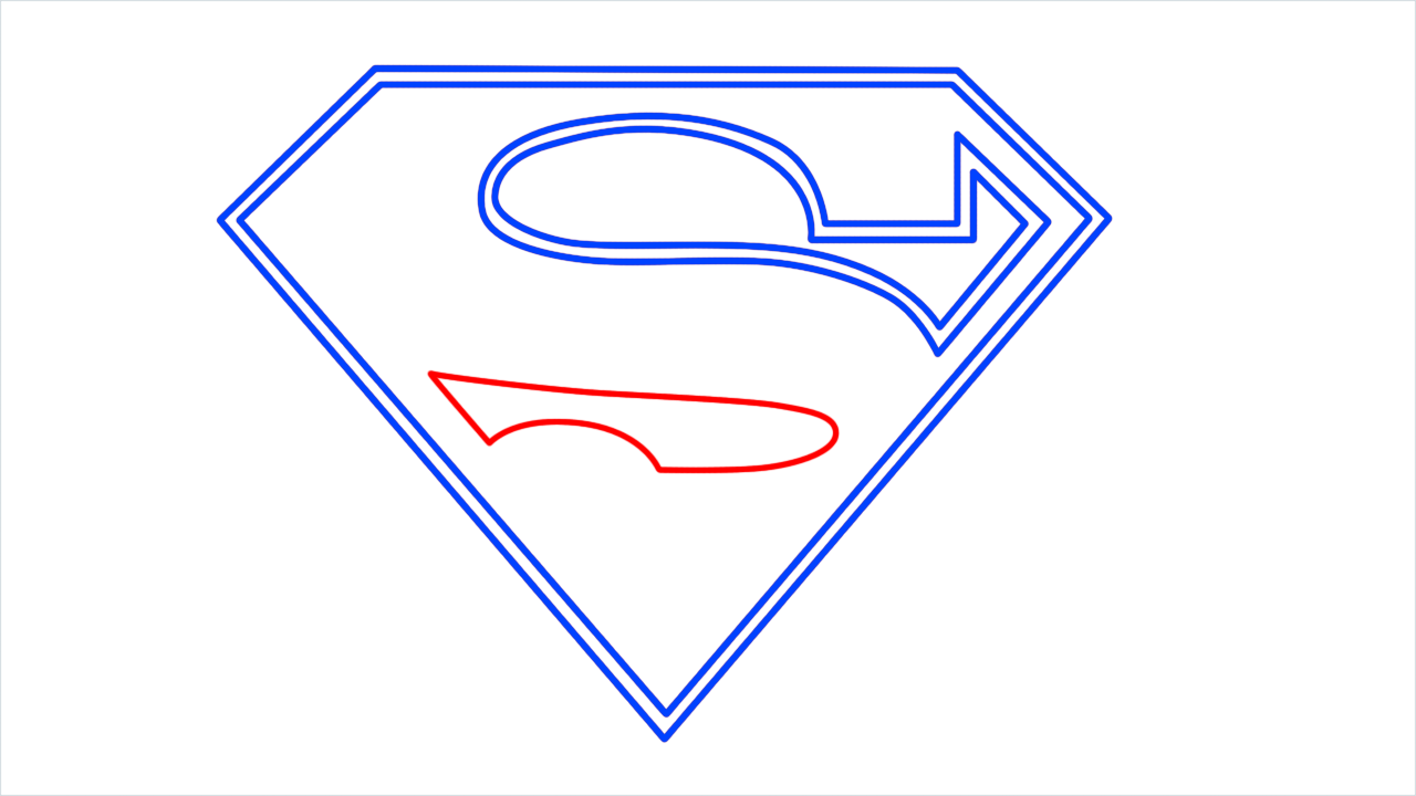 How to draw Superman Logo step (5)