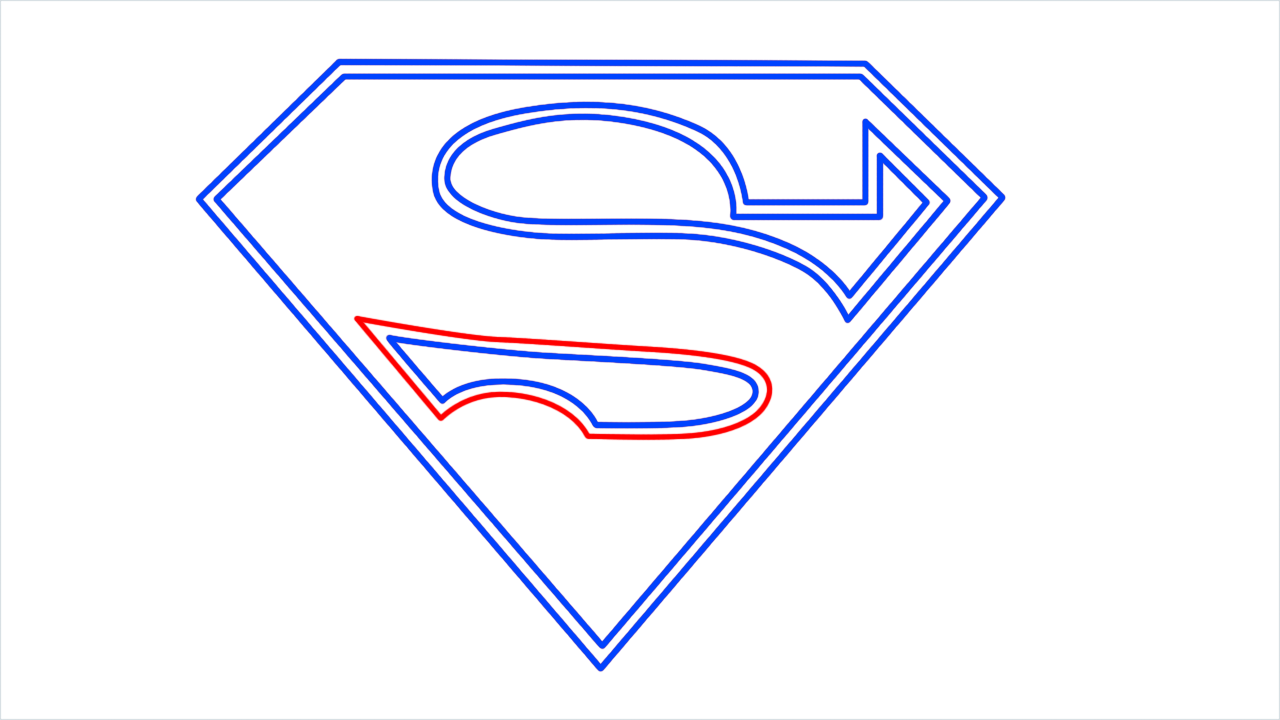 How to draw Superman Logo step (6)