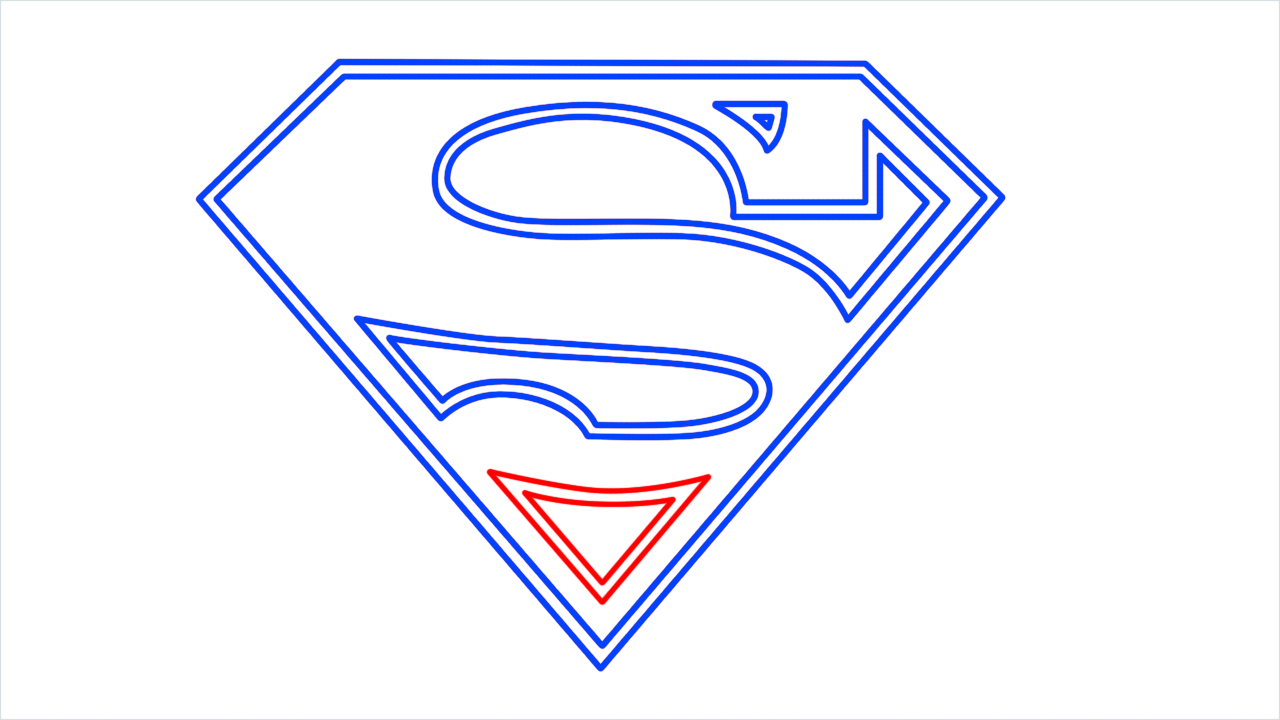 How to draw Superman Logo step (8)