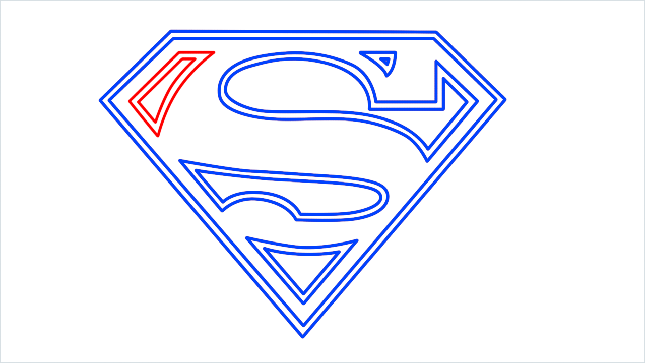 How to draw Superman Logo step (9)